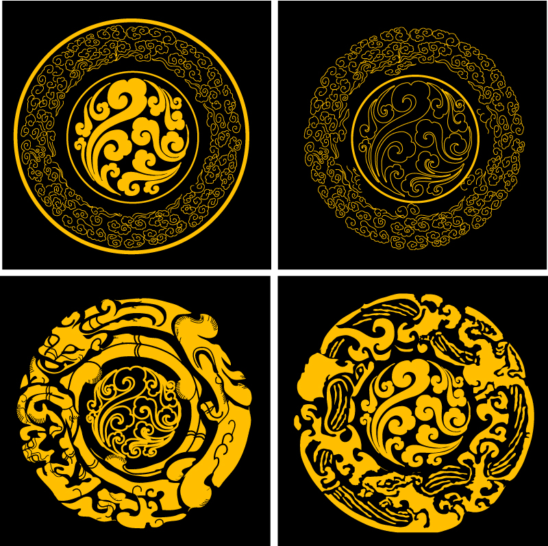 Clouds classical pattern vector material disc