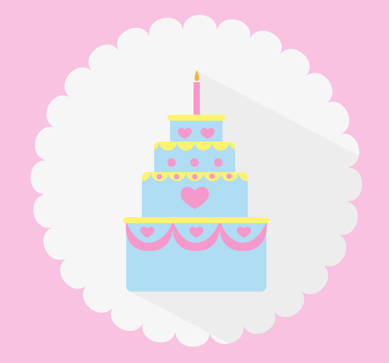 Fresh birthday cake vector material