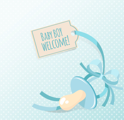 Blue baby pacifier Vector material