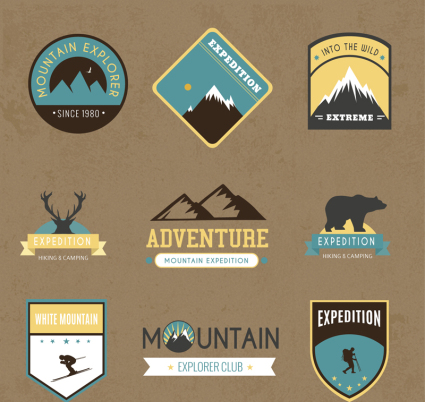 9 Creative label Vector mountain adventure