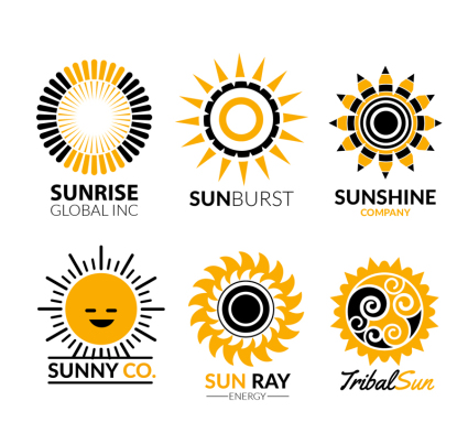 6 Creative sun symbol vector