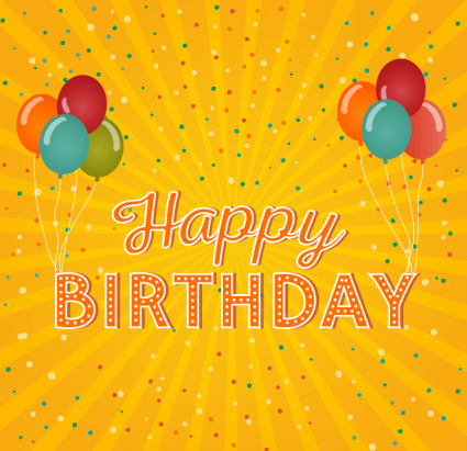 Happy birthday greeting card vector material
