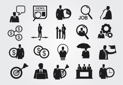 20 of the black business icon vector material