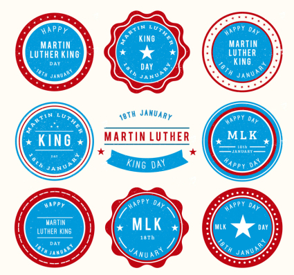 8 Martin Luther King Day badge vector material