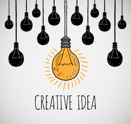 Painted bright bulb design Vectors