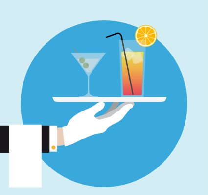 End drinks waiter arm vector material