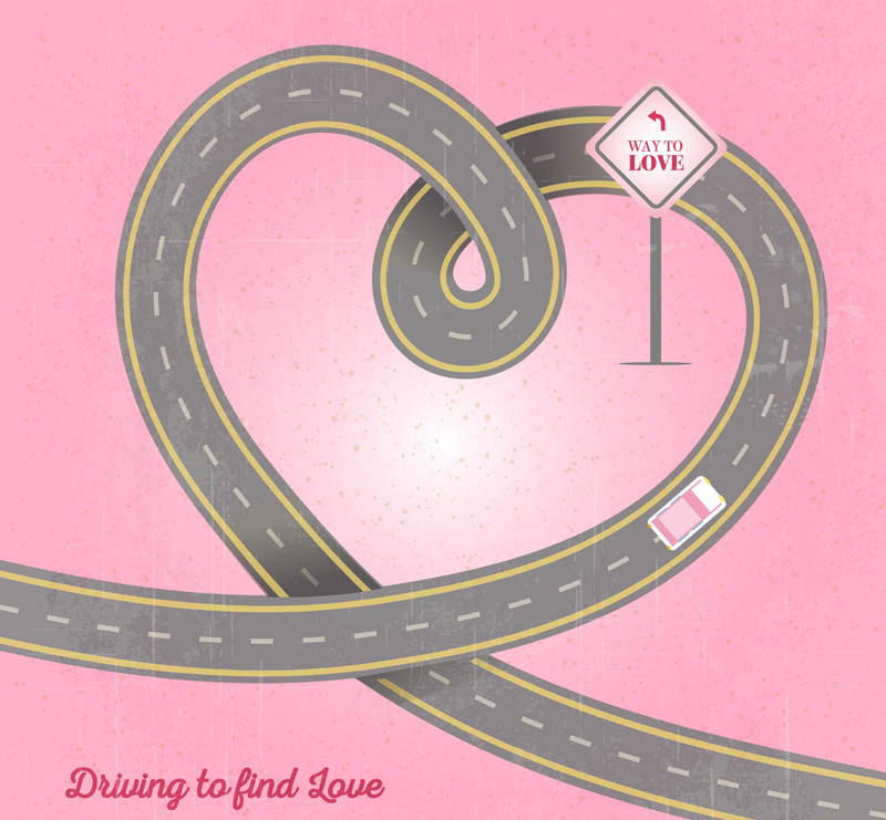 Looking for love vector material road vehicles