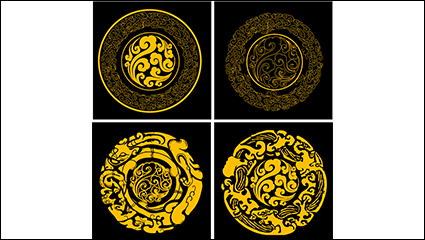 Clouds classical pattern vector material disc