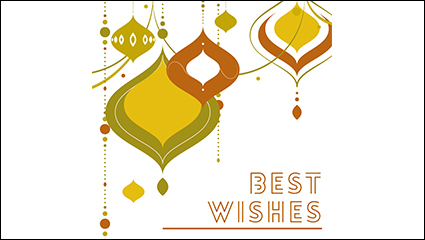 Abstract Christmas ornaments greeting card vector material