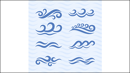 8 waves ripple design vector material