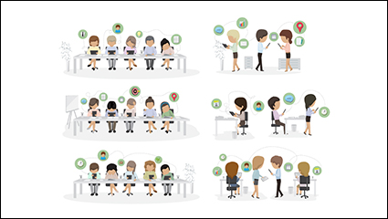 Office staff design vector material