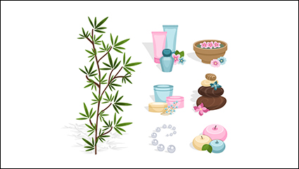 7 models of color spa element icon vector material