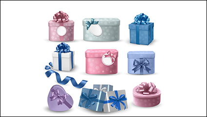 9 gift ribbon design vector material