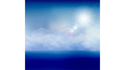 Sky and sea scenery vector material