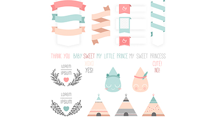 15 color greet infant party element vector