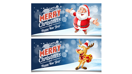2 Merry Christmas banner vector material Cartoon
