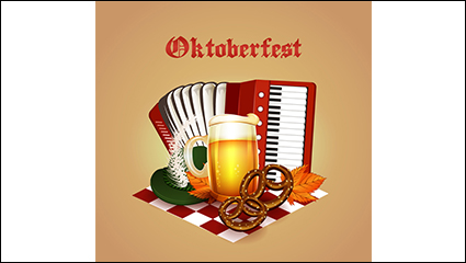 Beautifully Oktoberfest element vector material