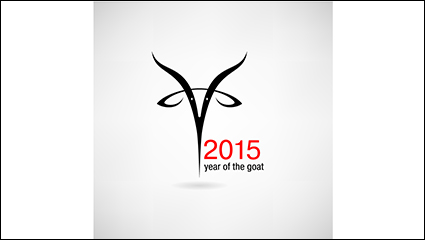 2015 Sheepshead abstract greeting cards vector material