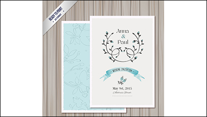 Elegant wedding invitation design pattern vector material