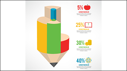 Creative pencil drawing design vector material business information