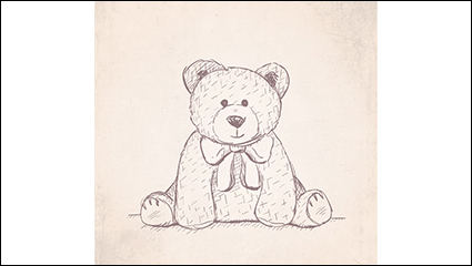 Honest painted teddy bear Vector material