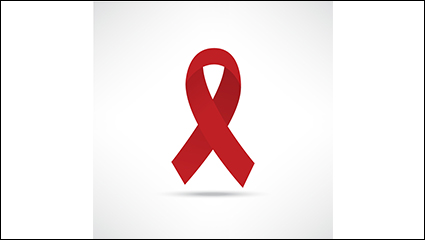 AIDS red ribbon logo design vector material