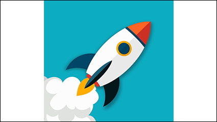 Beautifully flying rocket vector material