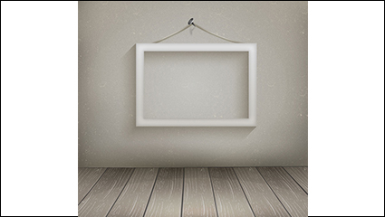 White hanging wooden frame vector material