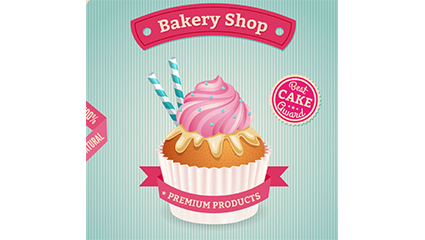 Delicious cupcakes posters vector material