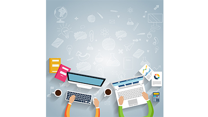 The vector material of the business desk top view