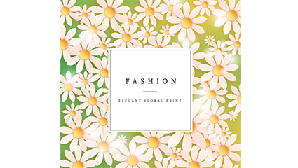 White daisy flowers card vector material