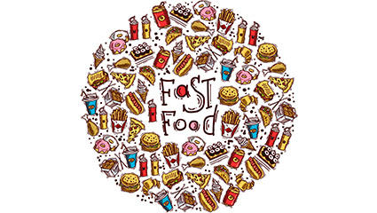 Painted fast food vector material