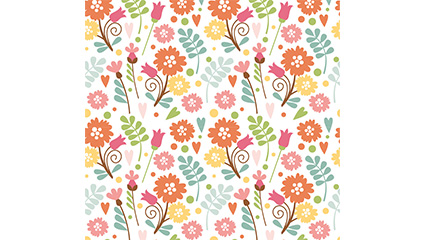 Colored flowers seamless background vector