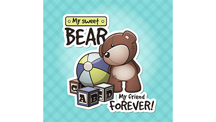 Cute toys and dolls bear vector material