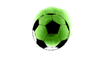 Green watercolor blooming football vector material