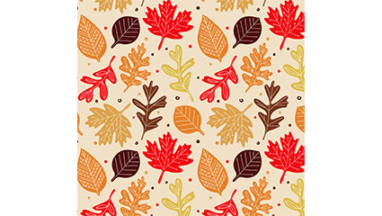 Colored autumn leaves seamless background vector material