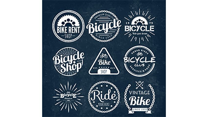 9 Creative bicycle shop badges vector material