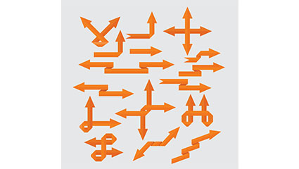 16 paragraph orange paper arrow vector material