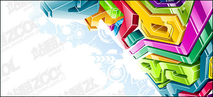 3D Color Crystal style three-dimensional