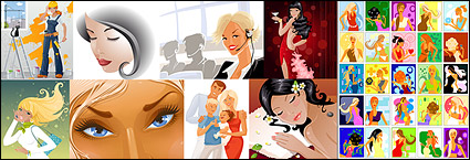 modern fashion trend of women vector