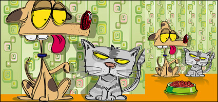 cats and dogs vector