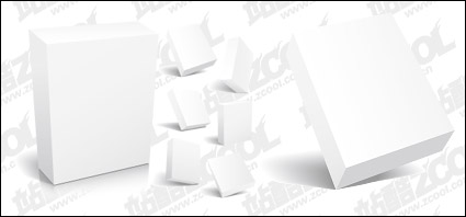 3d box blank template vector material