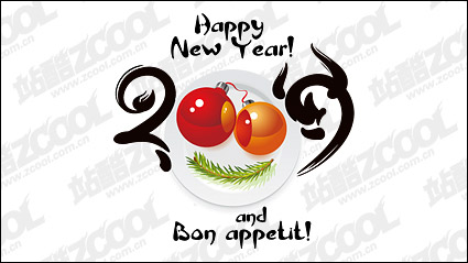 Happy New Year 2009 Vector material