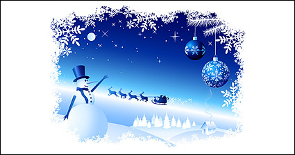Lace snow snowflakes snowman vector material