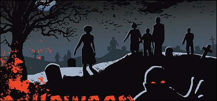 Halloween graveyard ghost vector material