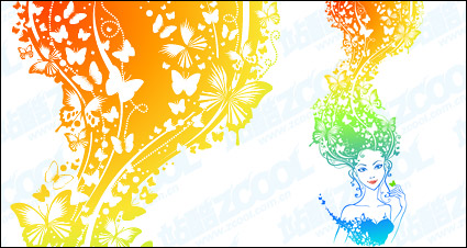 Fun girls hair vector materi