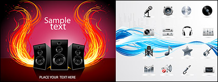 vector music theme material