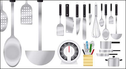 Vector collection of kitchen appliances, material