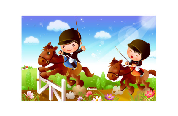 Children's Equestrian motion vector material