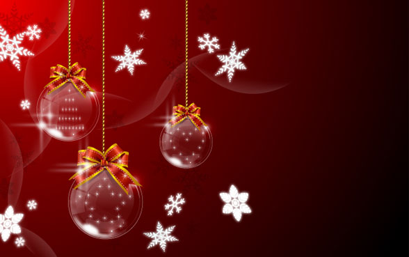 Christmas hanging ball Vector material -1